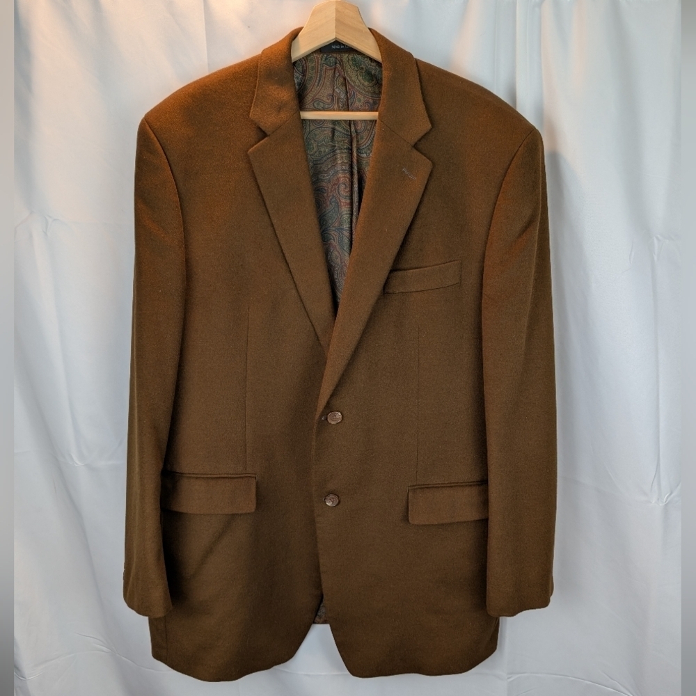 Lauren Ralph Lauren Classic Brown Men's Blazer Size 44L In EUC